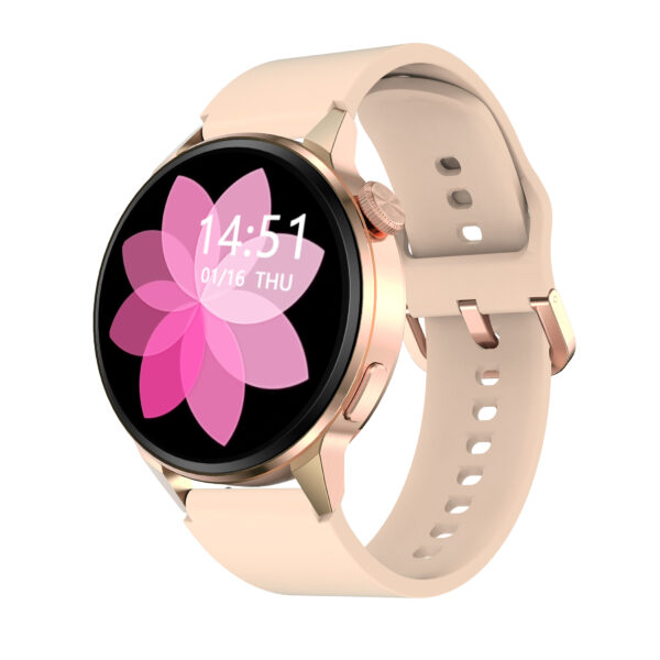 Smart Watch for Men & Women - Android Phones, Make/Answer Calls, Messaging, Voice Assistant, NFC Functions, Wireless Charging, Long Battery Life, Gold